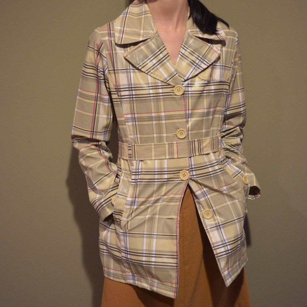 Plaid Rain Jacket Small